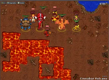 A battle at Cinnabar Volcano, Kanto